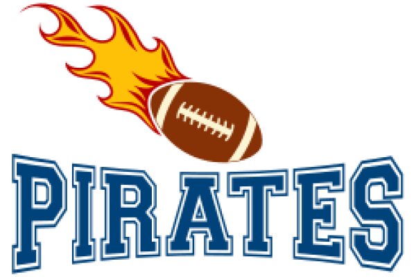 Pirates Football Team Logo with Flaming Football