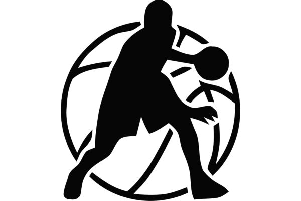 Silhouette of a Basketball Player in Action