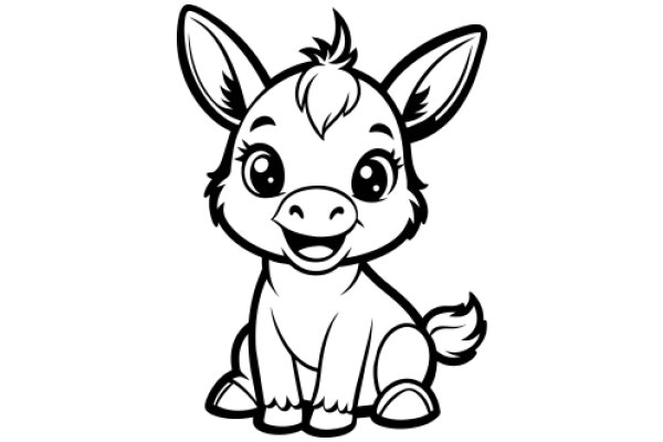 Adorable Cartoon of a Smiling Unicorn