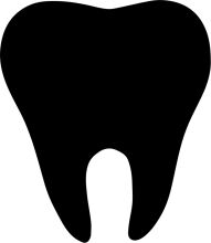 Simplistic Black and White Icon of a Tooth