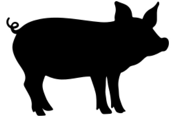 A Silhouette of a Pig: A Simple yet Cute Image