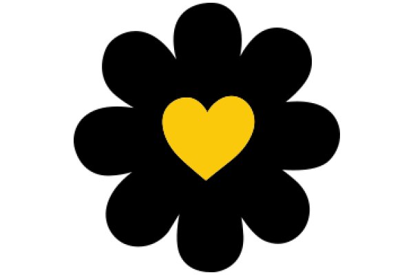 A Vibrant Black and Yellow Flower Emblem