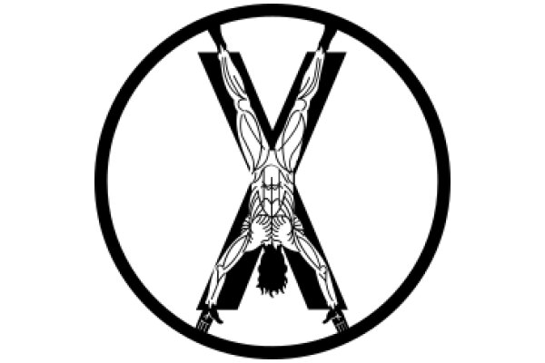 An Artistic Representation of the Letter 'X' with a Human Figure