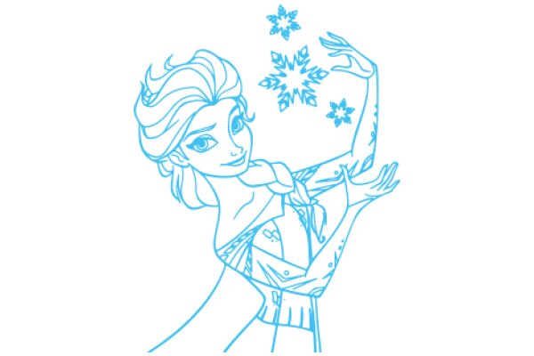 A Whimsical Winter Scene with a Snowflake-Wielding Princess