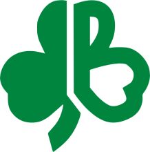 Stylized Clover Logo in Green and White