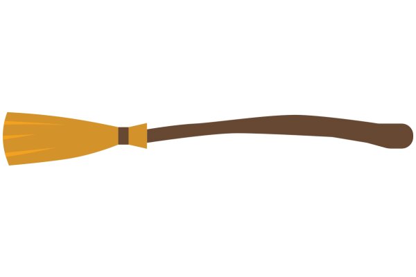 A Digital Artwork of a Broom with a Yellow Handle