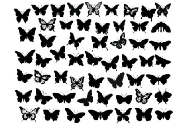 A Symphony of Silhouettes: A Collection of Black Butterfly Silhouettes