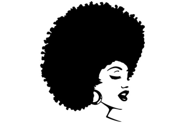 Stylized Portrait of a Woman with Afro Hair