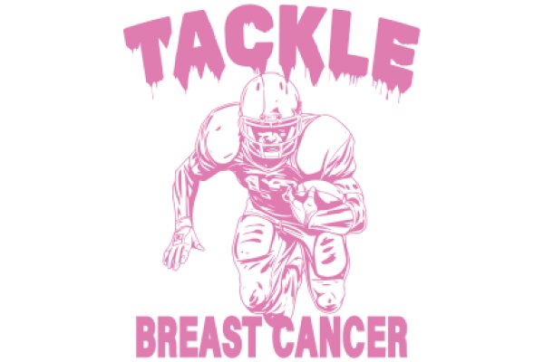 Tackle Breast Cancer: A Pink Football Player Logo