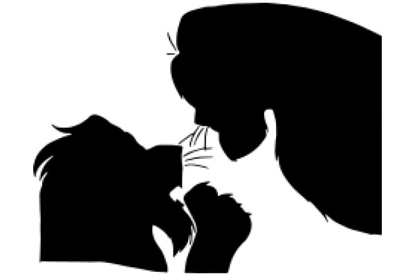 A Silhouette of a Cat and a Dog in a Playful Embrace