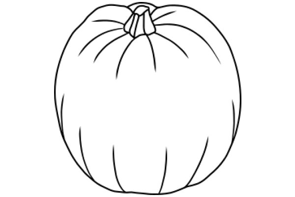 A Simple Line Drawing of a Fruit