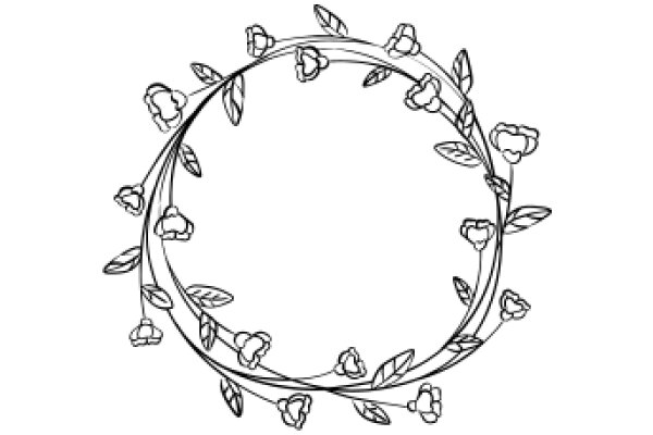 Elegant Floral Wreath: A Illustration