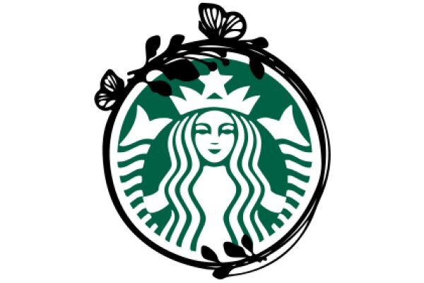 Starbucks Logo with Floral Design