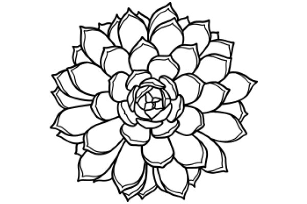 Stylized Artwork of a Flower with Geometric Designs