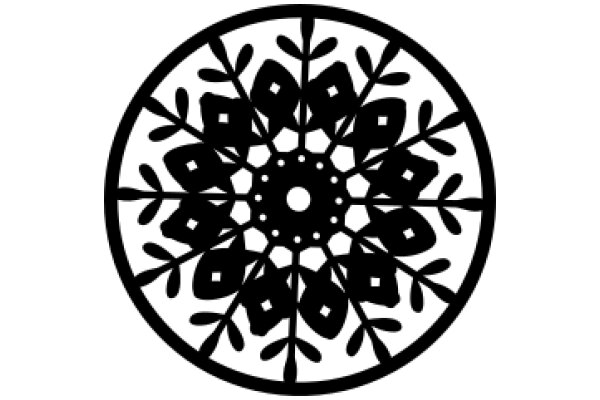 Stylized Floral Pattern with a Central Circle