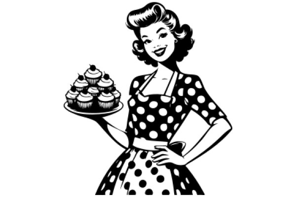 Retro Chic: A Classic Illustration of a 1950s Baker