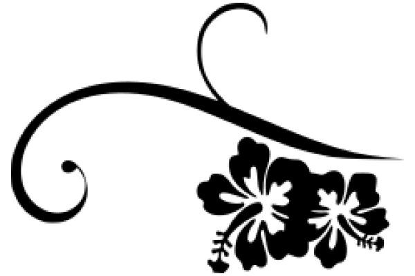 Stylized Floral Design with a Curved Stem