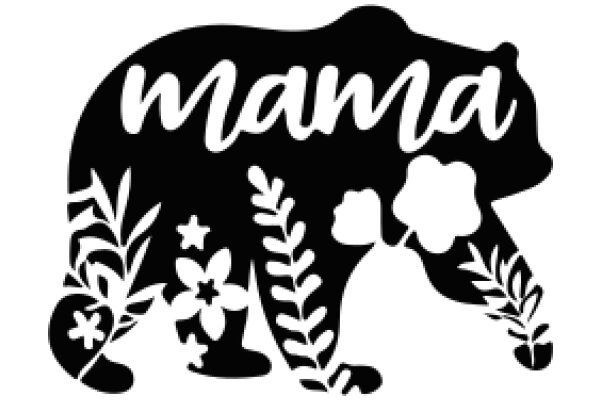 Mama: A Silhouette of a Bear with Floral Accents