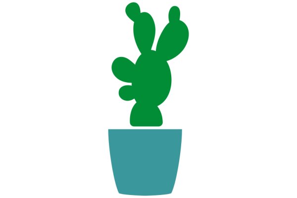 A Playful Cactus in a Blue Pot