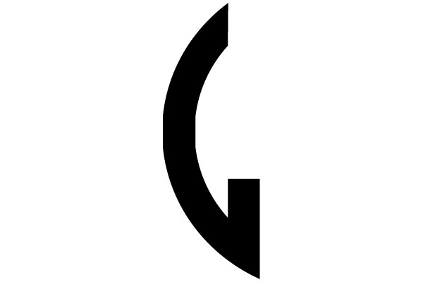 Stylized Black Curved Letter G