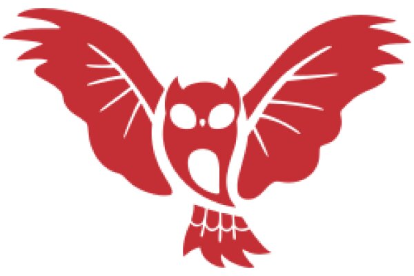 Stylized Red Owl Logo with White Outline