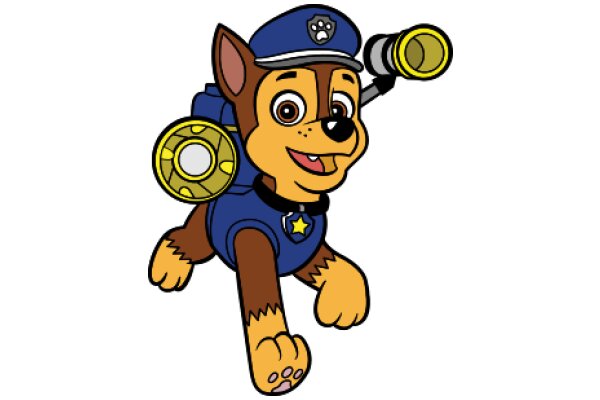 A Playful Adventure: The Blue Police Dog and His Yellow Binoculars