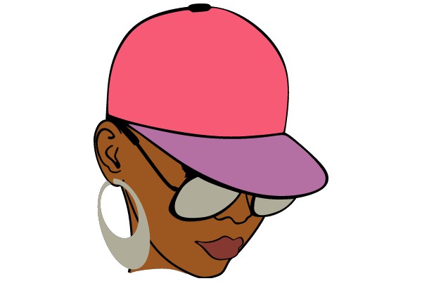 Stylish Pink Baseball Cap with Large Round Earrings and Sunglasses