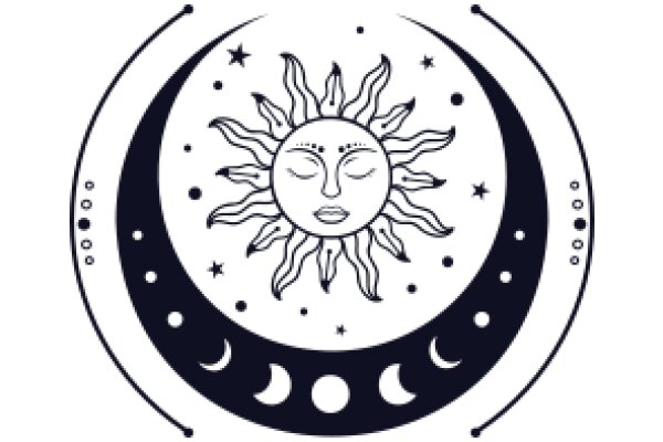 Moonlit Crescent with Sun and Stars: ASerene Night Sky