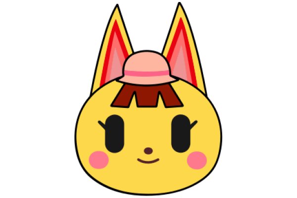 A Cute Cartoon Cat with a Pink Hat and a Smile