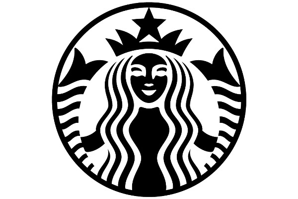 Stylized Starbucks Logo with Smiling Face