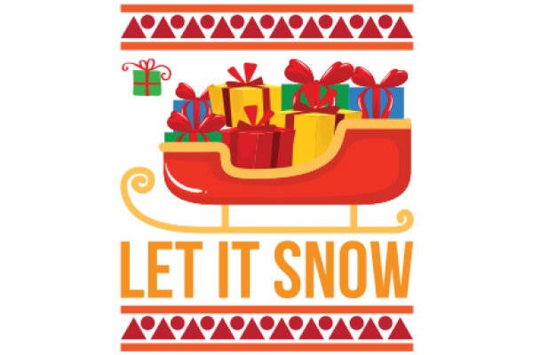 Let It Snow: A Festive Illustration of Gifts and a Sleigh