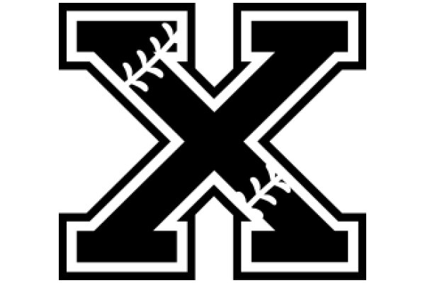 Monochrome Logo: A Stylized Letter X with a Baseball Stitch