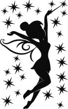 Silhouette of a Dancer Amidst a Starry Sky