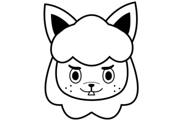 A Whimsical Cartoon of a Cat-like Character with a Smile