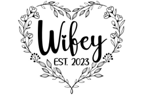 Wifey Est. 2023: A Monochrome Logo with Floral Accents