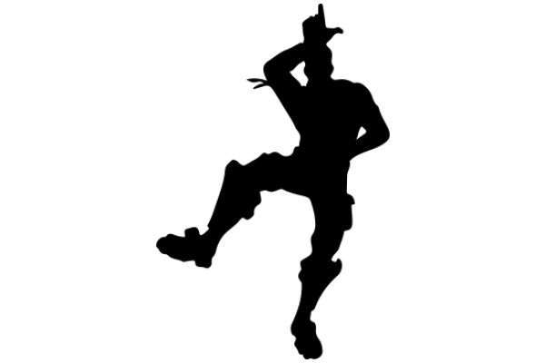 Silhouette of a Cowboy in a White Background