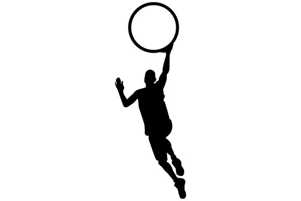 Silhouette of a Person Catching a Frisbee