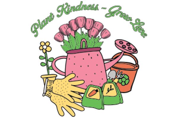 Growing Kindness: A Collection of Garden Tools and Flowers