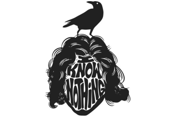 I Know Nothing: A Silhouette of a Bird Perched on a Human Head