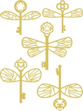 A Collection of Gold Keys and Dragonfly Symbols