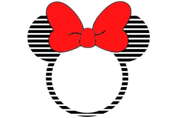 Stylish Red Minnie Mouse Ear Logo on Background