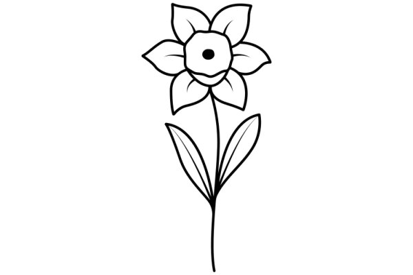 Simplistic Line Drawing of a Flower