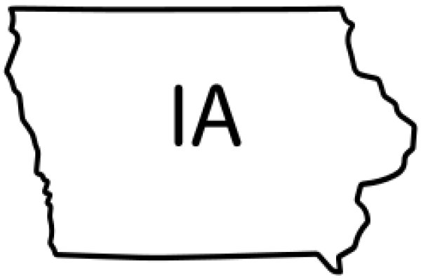 Simplified Map of the United States with the State of Iowa Highlighted