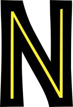 Stylized Letter N with Yellow Outline