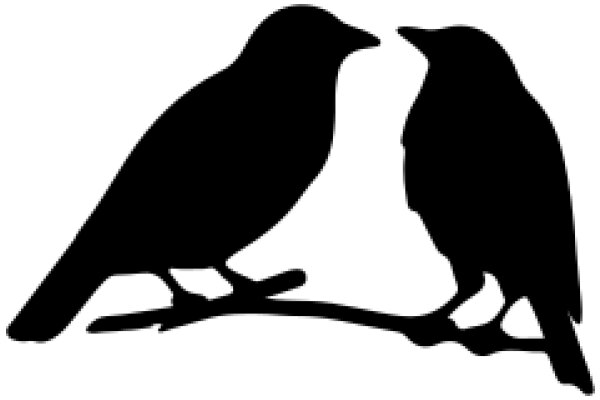 Silhouette of Two Birds in a Close Embrace