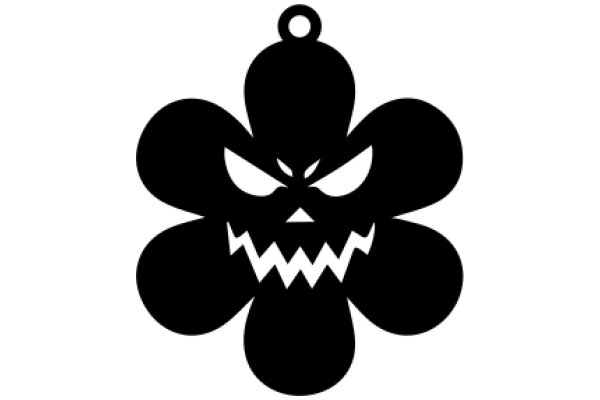 A Silhouette of a Spooky Flower with a Mischievous Expression