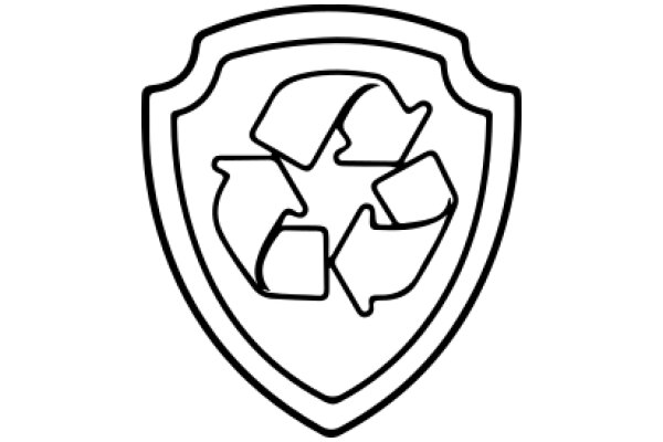 A Recycling Symbol with a Shield Design