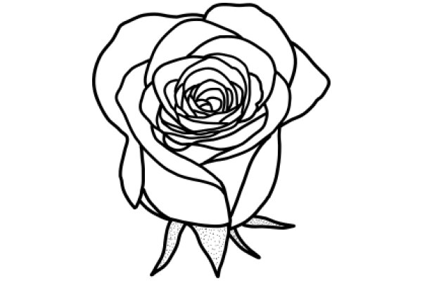 Stylized Rose Line Art