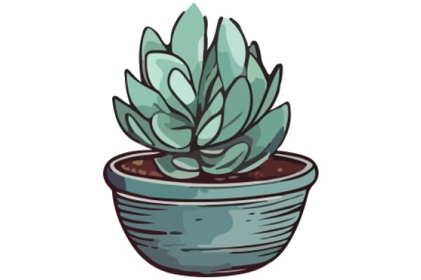 A Digital Illustration of a Potted Plant