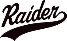 Stylish Black and White Logo of the Word 'Raider'